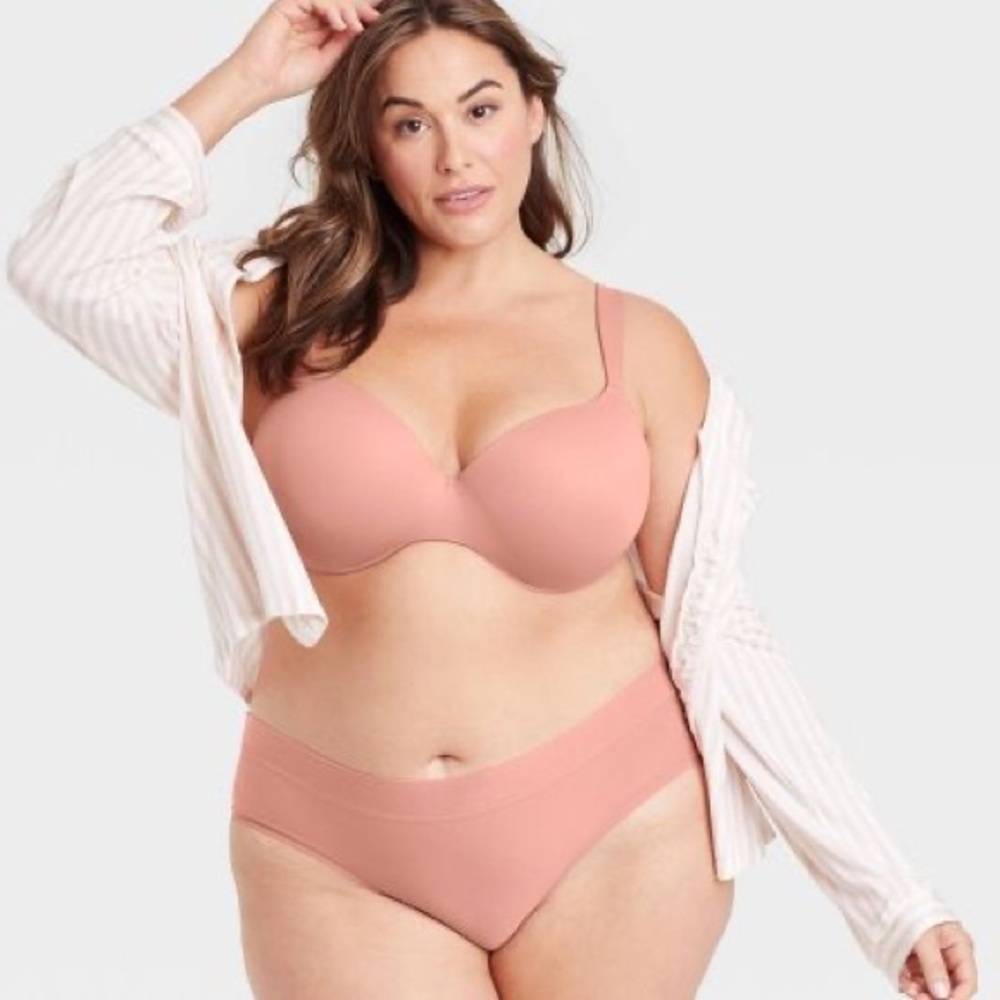 42DDD Bra Sexy Smooth Balconette Light Pink Dusty Rose Padded Lift & Support Bra